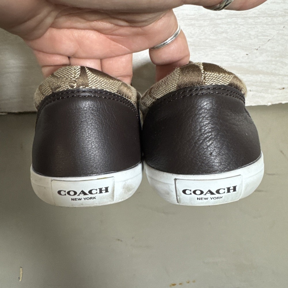 Coach Alegra signature logo canvas and leather slip-on sneakers Sz 8.5 - Picture 5 of 8